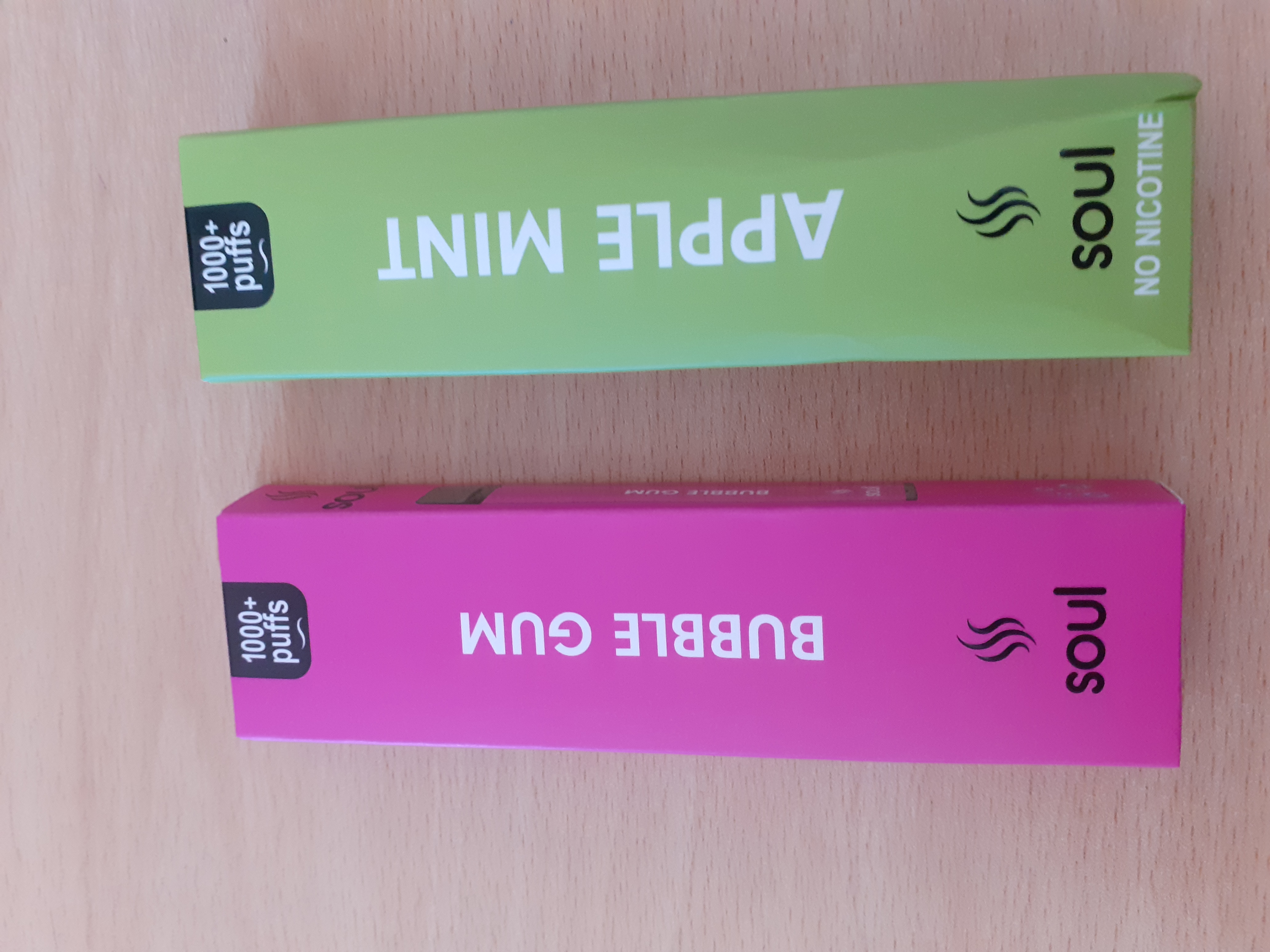 Imagen oficial de Disposable electronic cigarette ; Soul ; Apple mint and Bubble gum publicada por OECD