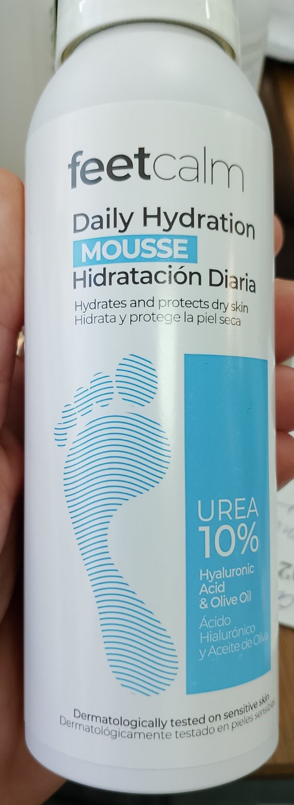 Imagen oficial de Foot mousse ; Unknown ; FEETCALM DAILY HYDRATION MOUSSE publicada por OECD