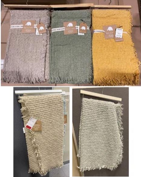 Imagen oficial de Mittal International Brand Chenille Weave Baby Blankets in ochre, blush, blue, natural, taupe, grey, and spa/mint colours publicada por OECD 2
