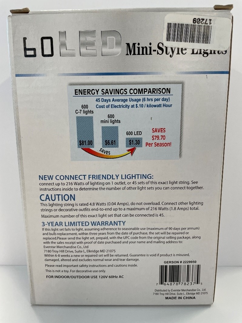 Imagen oficial de 60 LED Mini-Style Lights publicada por OECD 2