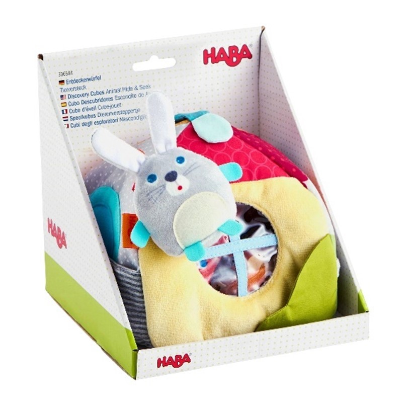 Imagen oficial de Discovery Cubes Animal Hide and Seek activity toy publicada por OECD