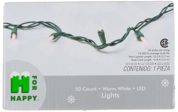 Imagen oficial de H for Happy™ 50- Count LED Basic Christmas String Lights in White publicada por OECD