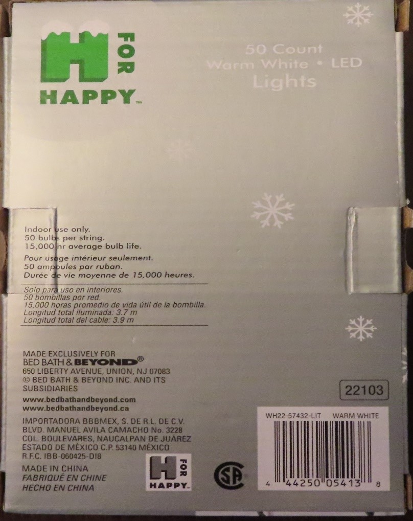 Imagen oficial de H for Happy™ 50- Count LED Basic Christmas String Lights in White publicada por OECD 2