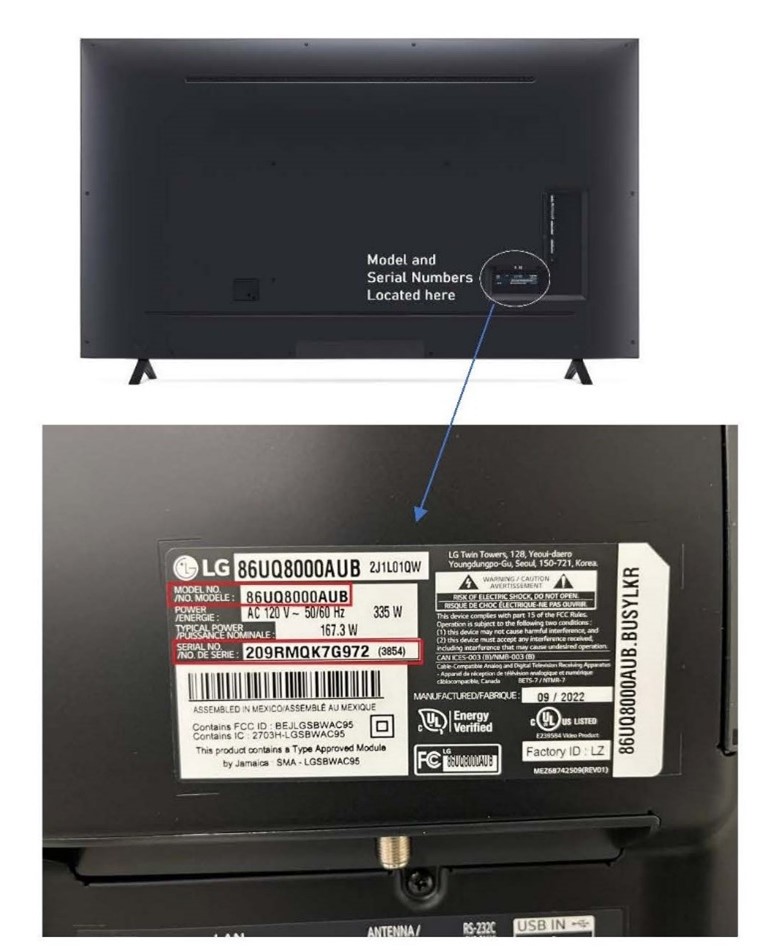 Imagen oficial de Certain LG 86-inch Smart TVs and associated support stands publicada por OECD 3