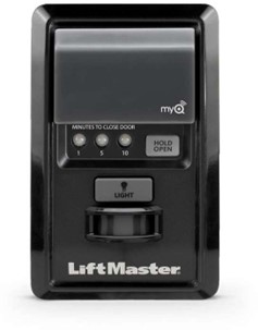 Imagen oficial de LiftMaster myQ 889LM and 041A7928-3 garage door control panels that are sold as an individual accessory and/or packed-in with wall-mount residential jackshaft openers publicada por OECD