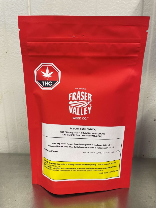 Imagen oficial de Original Fraser Valley Weed Co. B.C. Sour Kush dried cannabis, lots 03984 and 03985 publicada por OECD 3