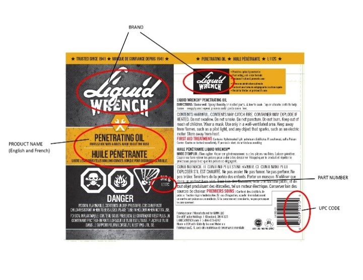 Imagen oficial de Liquid Wrench Penetrating Oil publicada por OECD 2