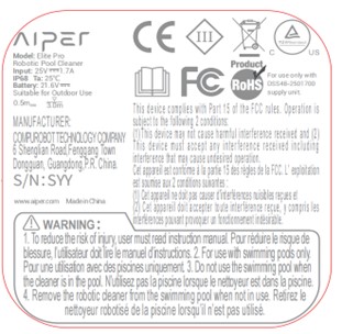 Imagen oficial de Aiper Elite Pro GS100 robotic swimming pool vacuum cleaner publicada por OECD 5