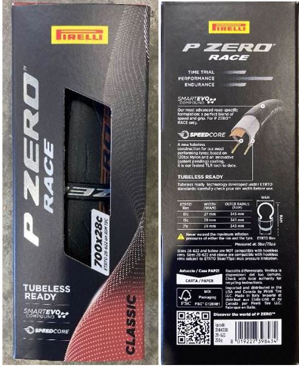 Imagen oficial de Certain Pirelli 28-622 P ZERO TM Race TLR bicycle tires publicada por OECD 3