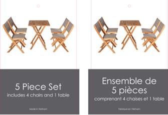 Imagen oficial de Outdoor Home Collection 3-Piece and 5-Piece Tan Bistro Sets publicada por OECD 3