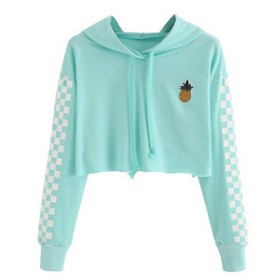 Imagen oficial de AKMI Kids Crop Top Plaid Long Sleeve Hoodie publicada por OECD