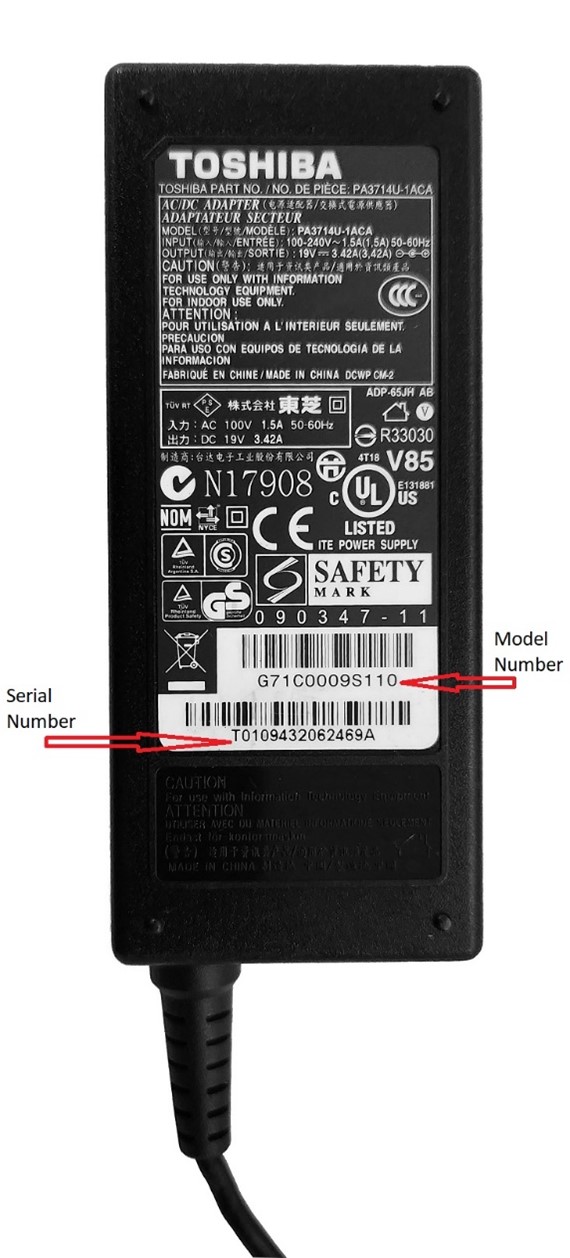 Imagen oficial de Various Toshiba-brand AC adapters publicada por OECD 3