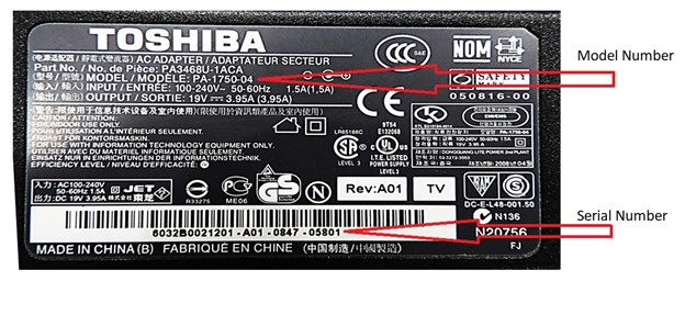 Imagen oficial de Various Toshiba-brand AC adapters publicada por OECD 4