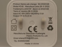 Imagen oficial de LUOATIP USB Wall Charger model HC45 publicada por OECD