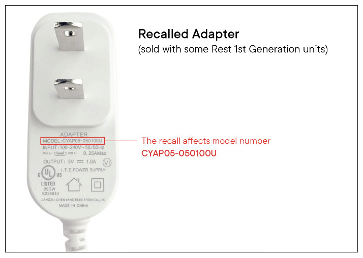 Imagen oficial de Hatch Baby Rest 1st Generation Sound Machine AC Adapter publicada por OECD 3
