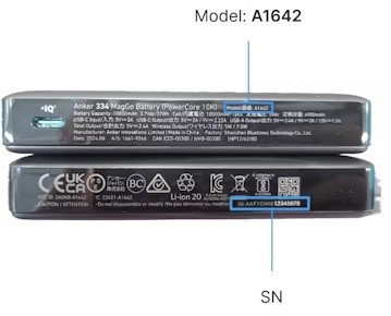Imagen oficial de Anker 334 MagGo Battery (PowerCore 10K), Model: A1642 publicada por OECD 2