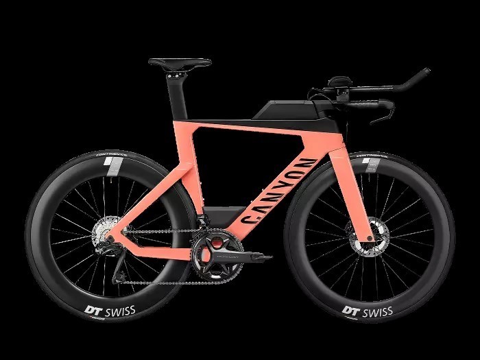 Imagen oficial de Canyon Speedmax CF bike models R073 and R41 equipped with V21 Aerostem publicada por OECD