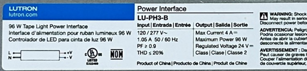 Imagen oficial de Lutron Power Interface for LED Tape Lights publicada por OECD 2