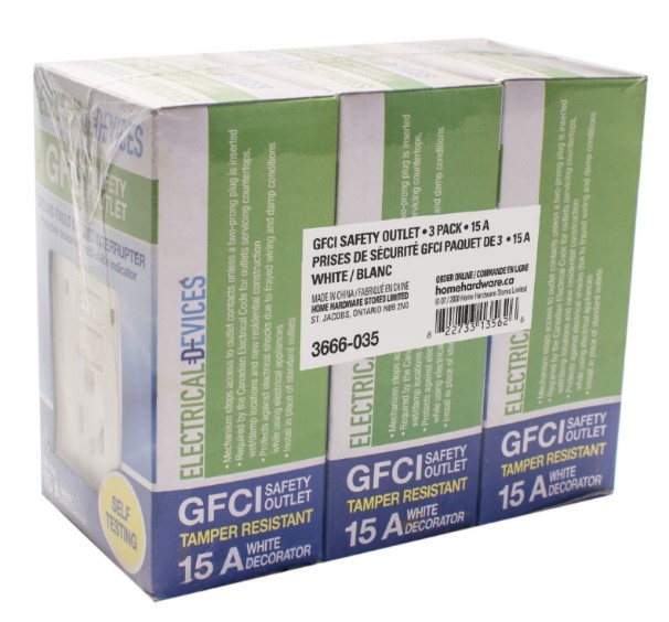 Imagen oficial de Electrical Devices GFCI Safety Outlet sold at Home Hardware publicada por OECD 6