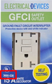 Imagen oficial de Electrical Devices GFCI Safety Outlet sold at Home Hardware publicada por OECD 7