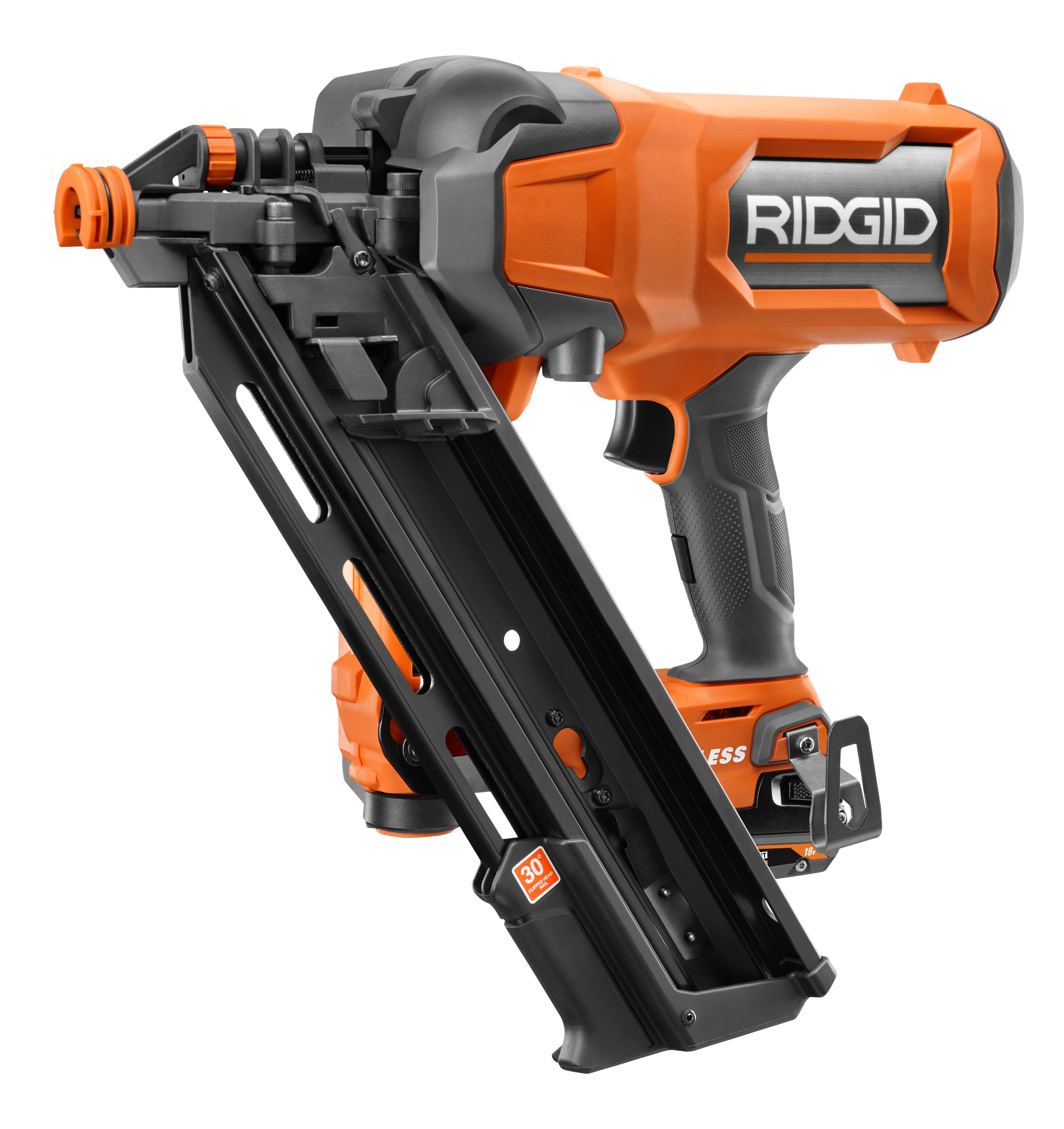 Imagen oficial de RIDGID 18 brushless 21-degree and 30-degree framing nailers publicada por OECD 2