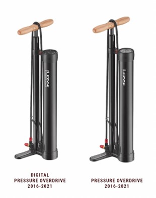 Imagen oficial de Lezyne Pressure Over Drive and Lezyne Digital Pressure Over Drive floor pumps publicada por OECD