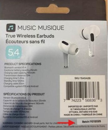 Imagen oficial de True Wireless Earbuds publicada por OECD 3