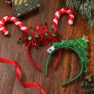 Imagen oficial de DRESBE LED Christmas Headbands Light Up Christmas Tree Hair Hoop Xmas Candy Cane Festival Headwear for Women(2pcs) publicada por OECD