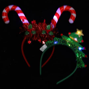Imagen oficial de DRESBE LED Christmas Headbands Light Up Christmas Tree Hair Hoop Xmas Candy Cane Festival Headwear for Women(2pcs) publicada por OECD 2