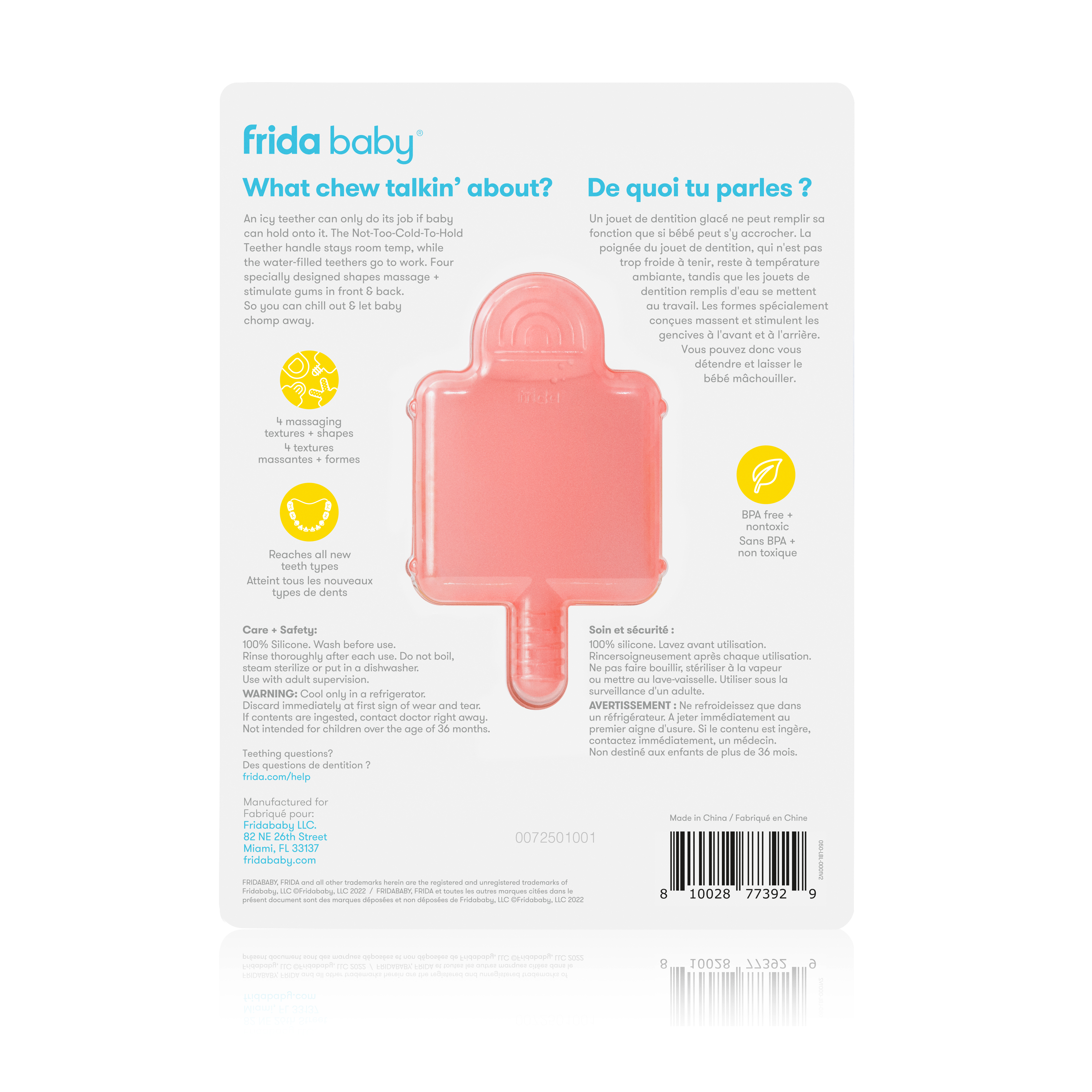 Imagen oficial de Fridababy Canadian model (water-filled) Not-Too-Cold-To-Hold Teethers publicada por OECD 2