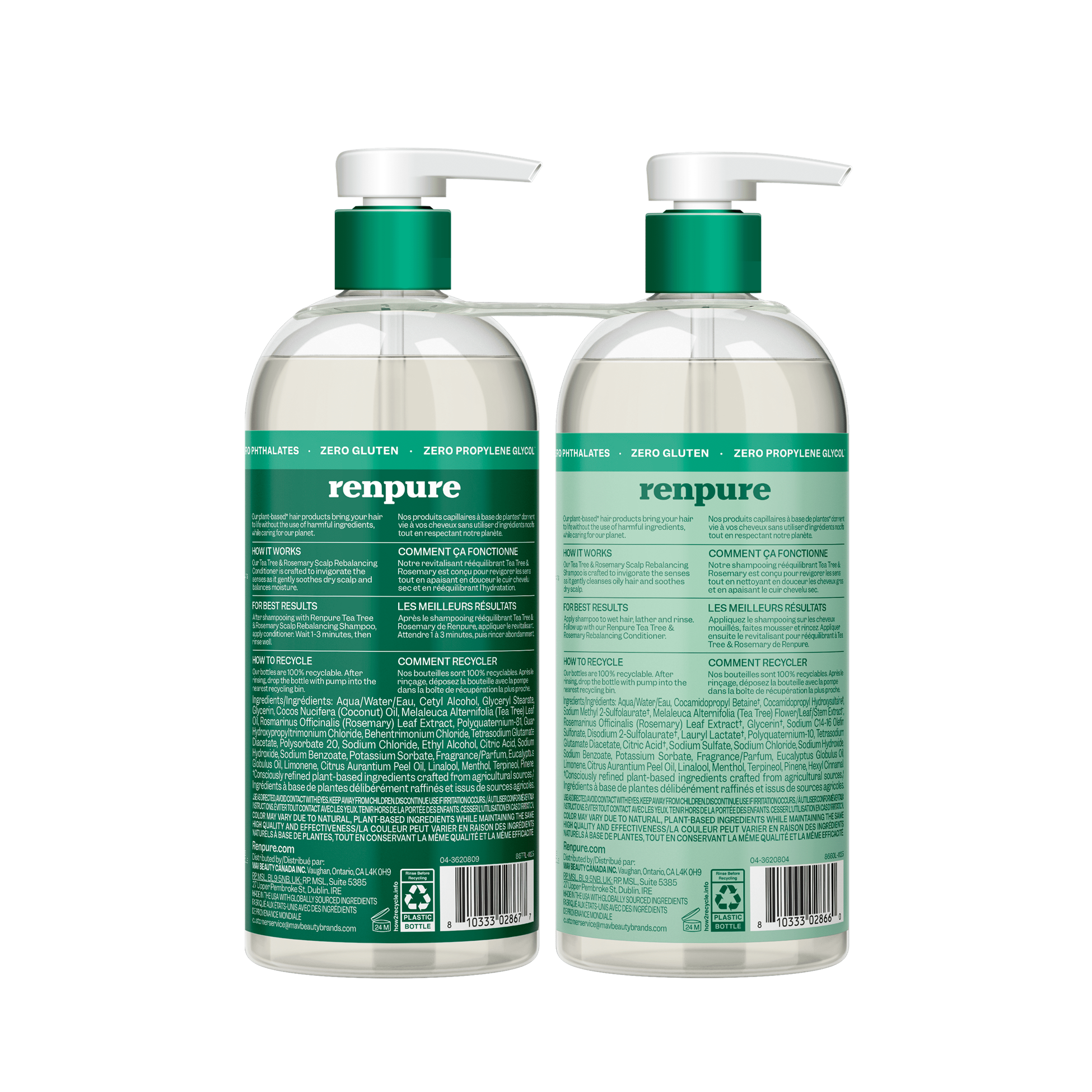 Imagen oficial de Renpure Tea Tree & Rosemary Scalp Rebalancing Shampoo & Conditioner publicada por OECD 2