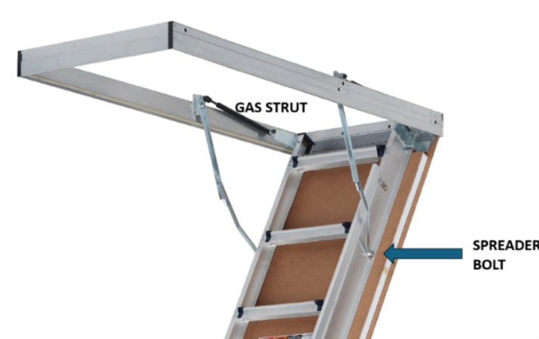 Imagen oficial de Louisville and Featherlite brand Attic Stairways with gas struts publicada por OECD 3