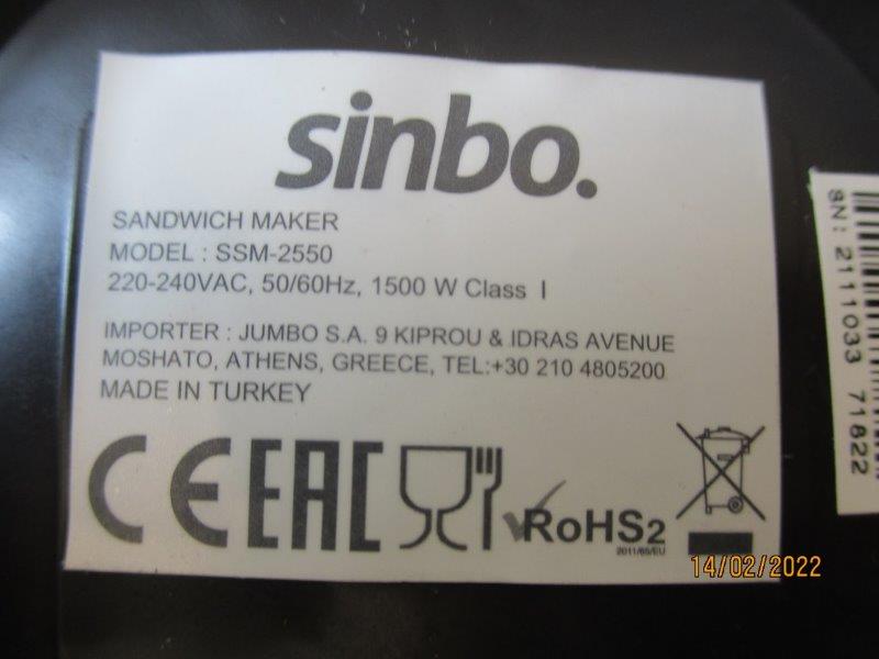 Imagen oficial de Sandwich maker ; sinbo ; Toaster publicada por OECD 3