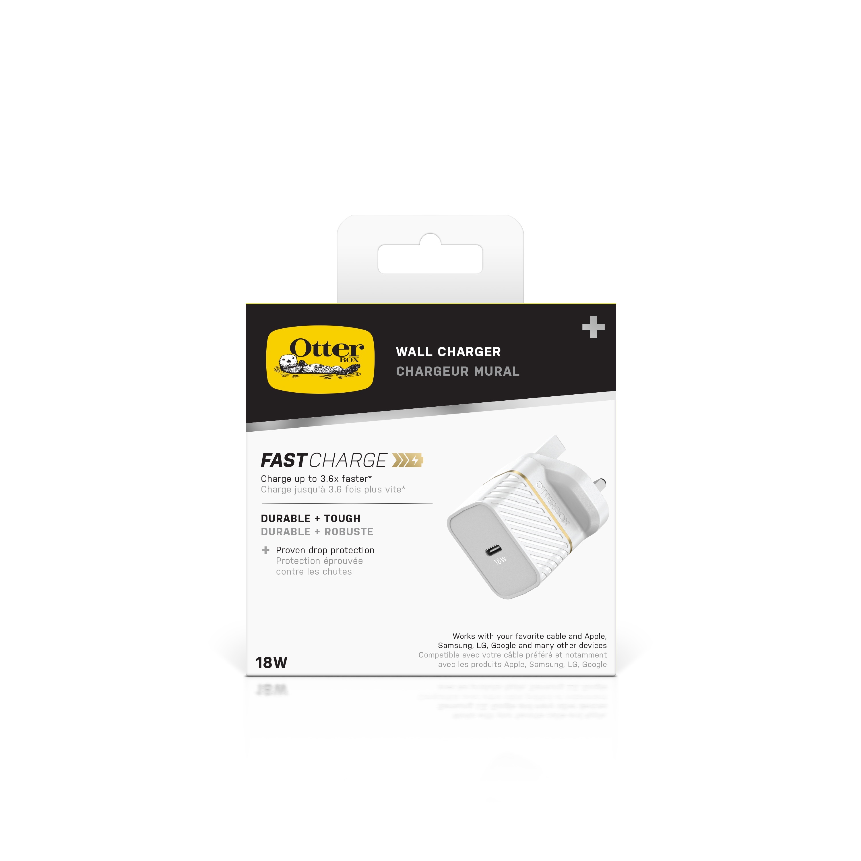Official image of USB charger ; Otterbox ; UK Wall Charger 18W published by OECD 2