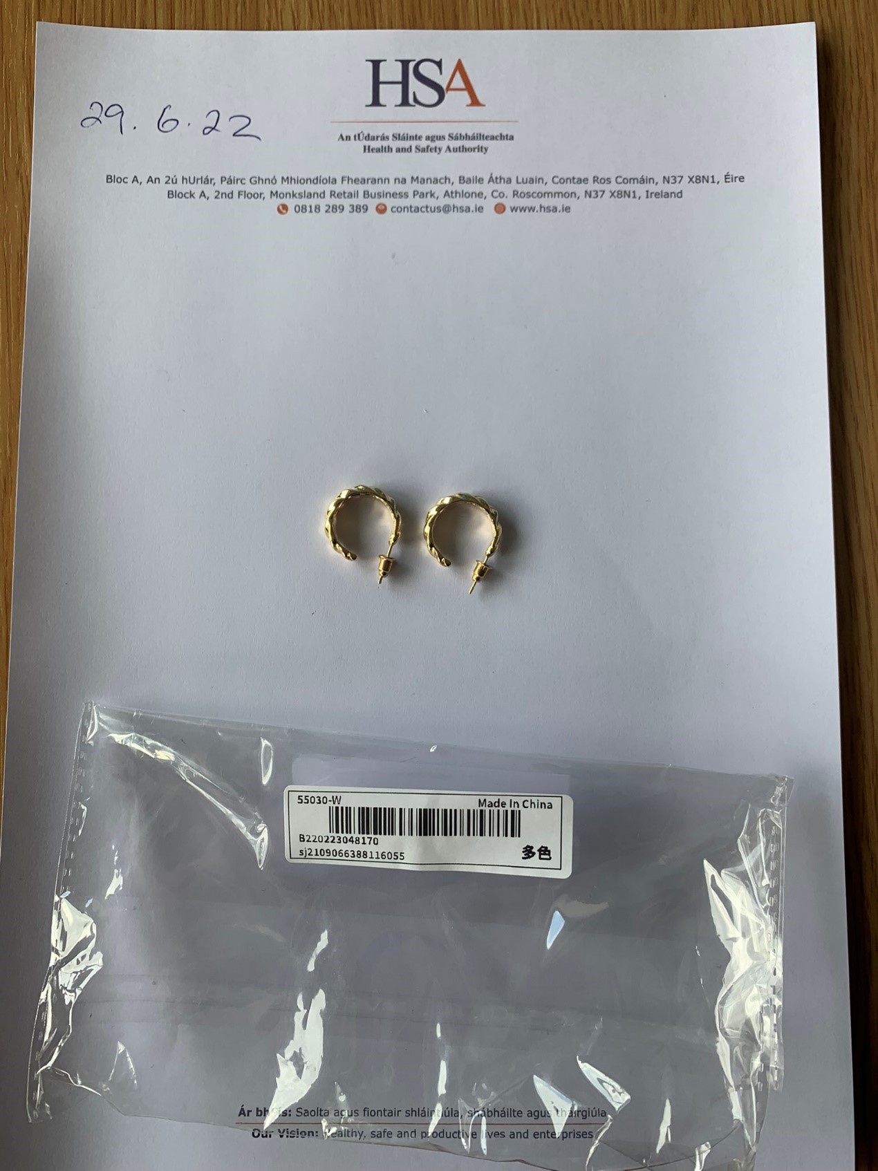 Official image of Earrings ; Unknown ; Fashion Earrings published by OECD 2