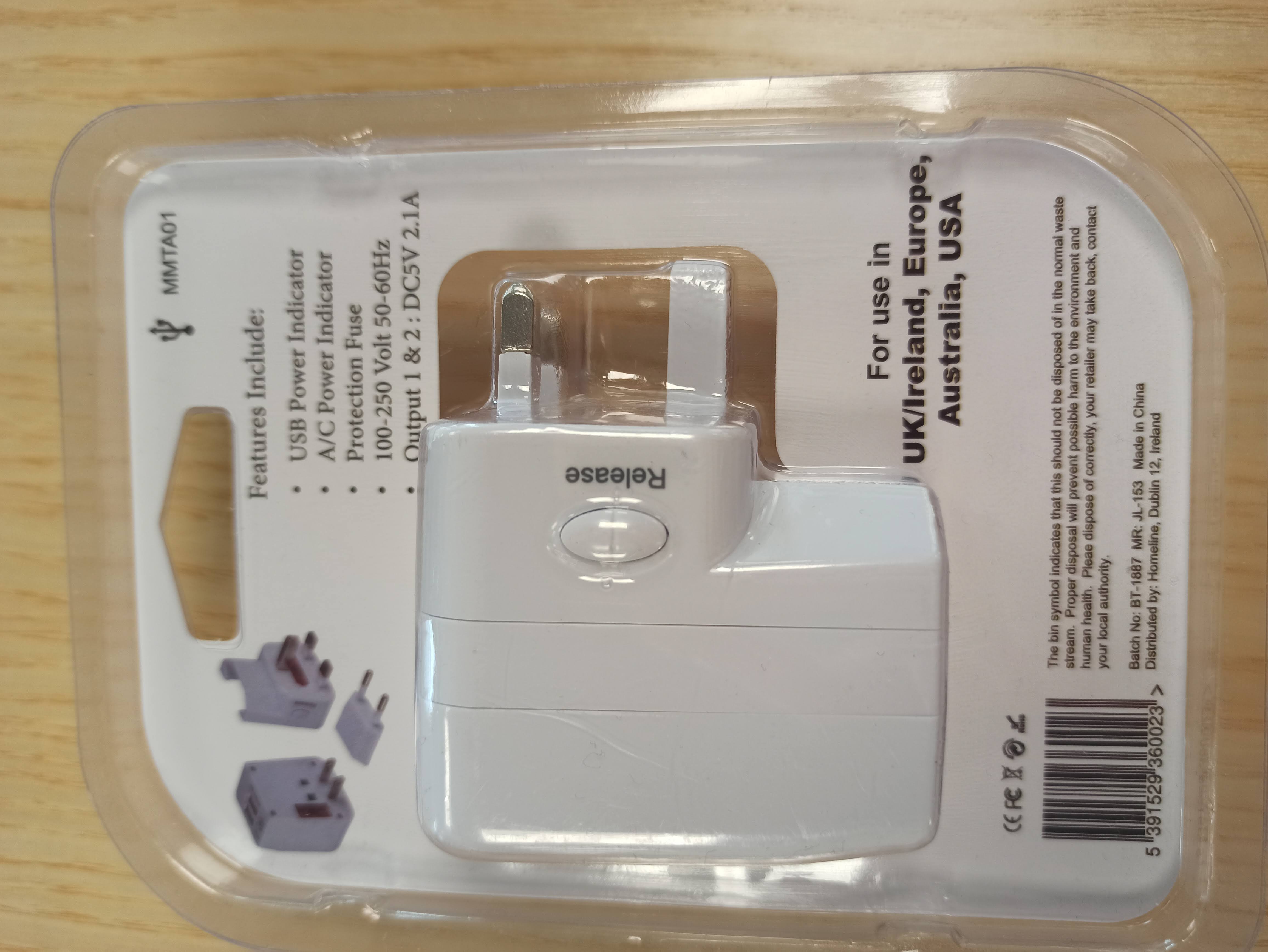 Official image of Travel adaptor ; homesafe ; Homesafe Universal USB Travel Adaptor published by OECD 2