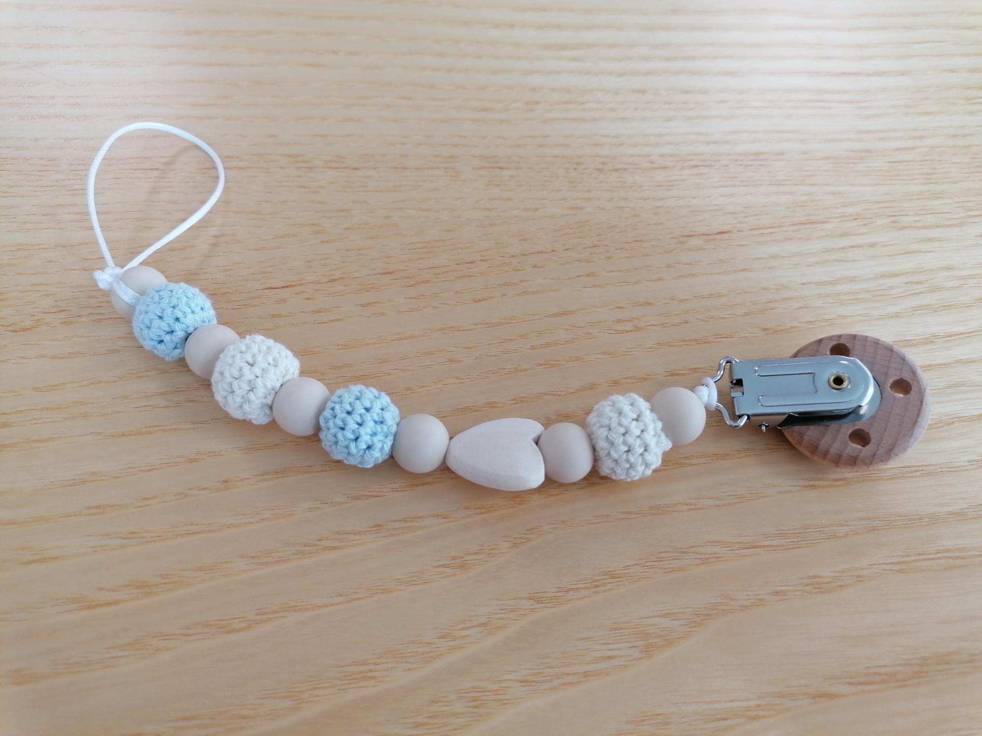 Official image of Baby soother holder ; My Little Galway Store ; Love Baby Blue Soother Clip published by OECD 2