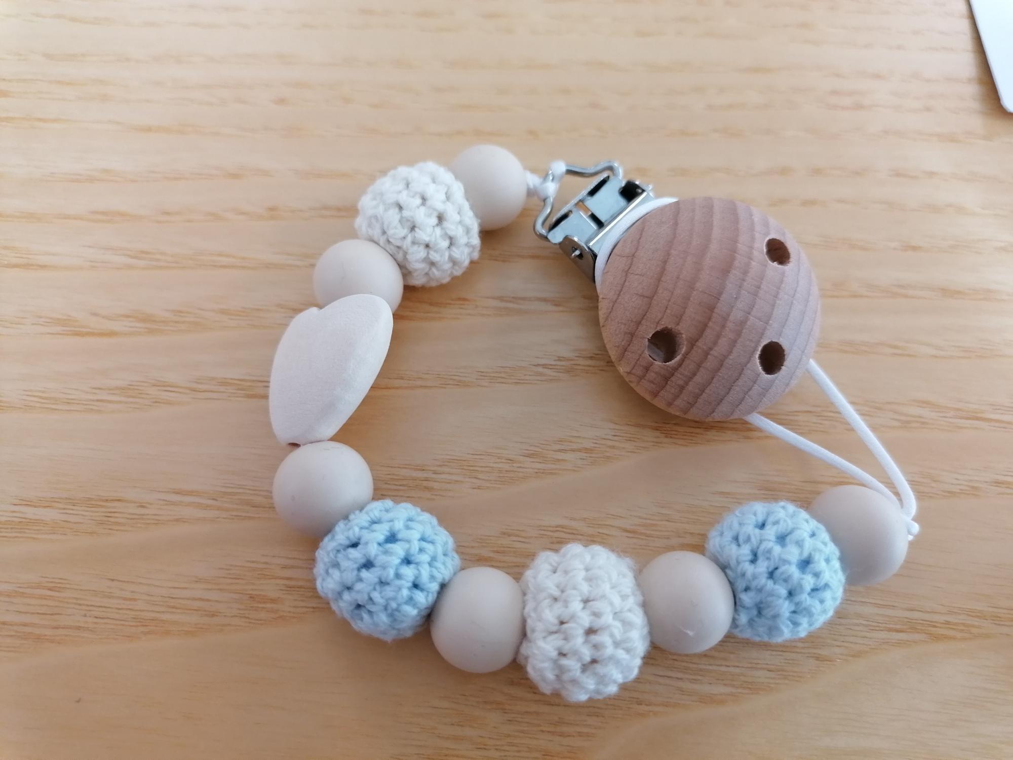 Official image of Baby soother holder ; My Little Galway Store ; Love Baby Blue Soother Clip published by OECD 4