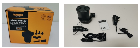 Official image of Leisure inflator ; Halfords ; Mains and 12V leisure inflator published by OECD