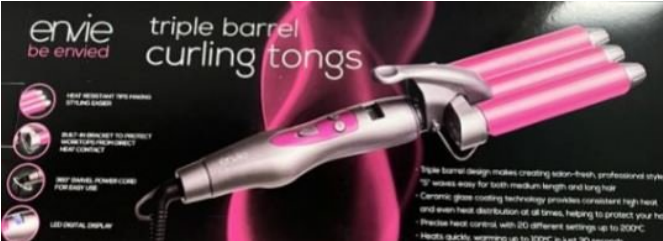 Official image of Hair curler ; Envie ; ENVIE Triple Barrell Curling Tongs published by OECD