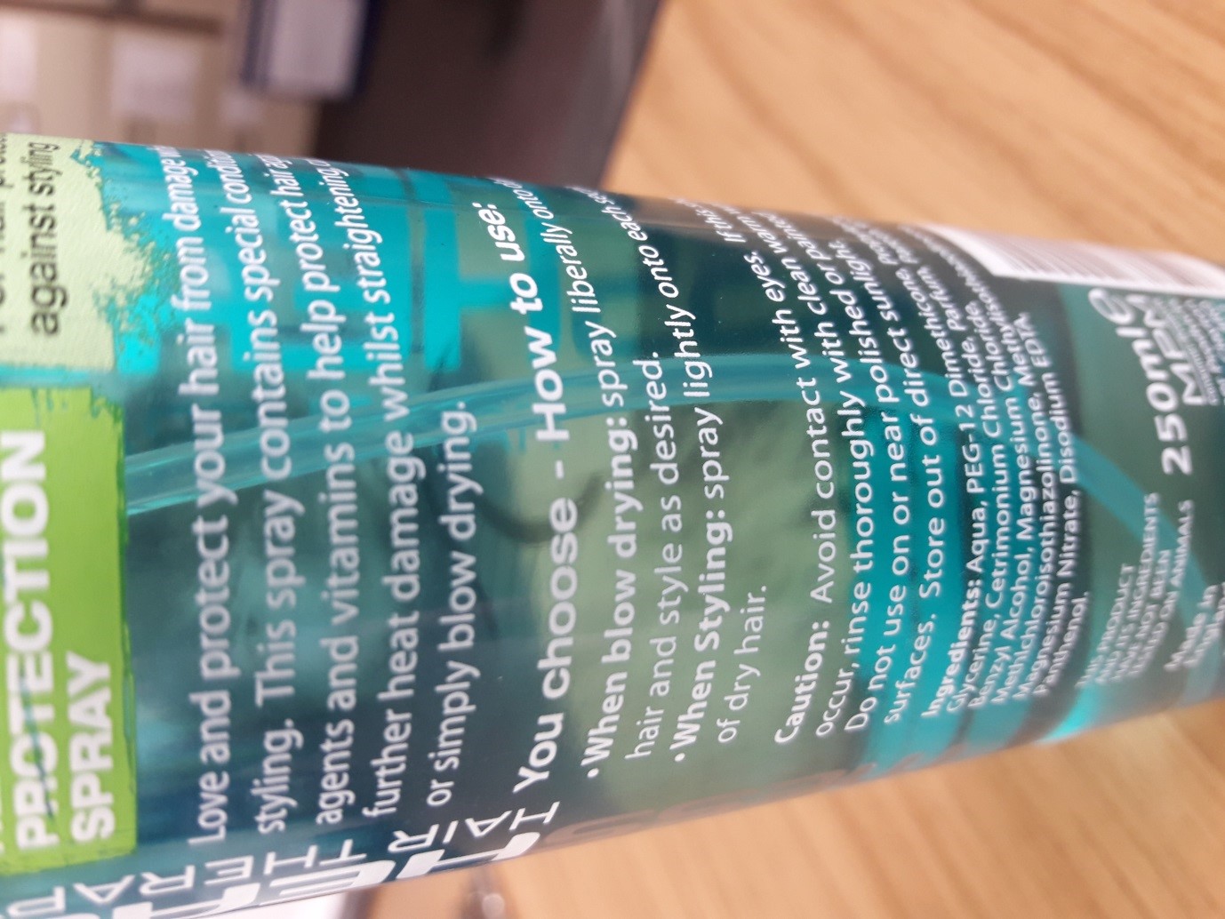 Official image of Hair spray ; MessHead ; Hair Therapy Heat Protection Spray published by OECD 2