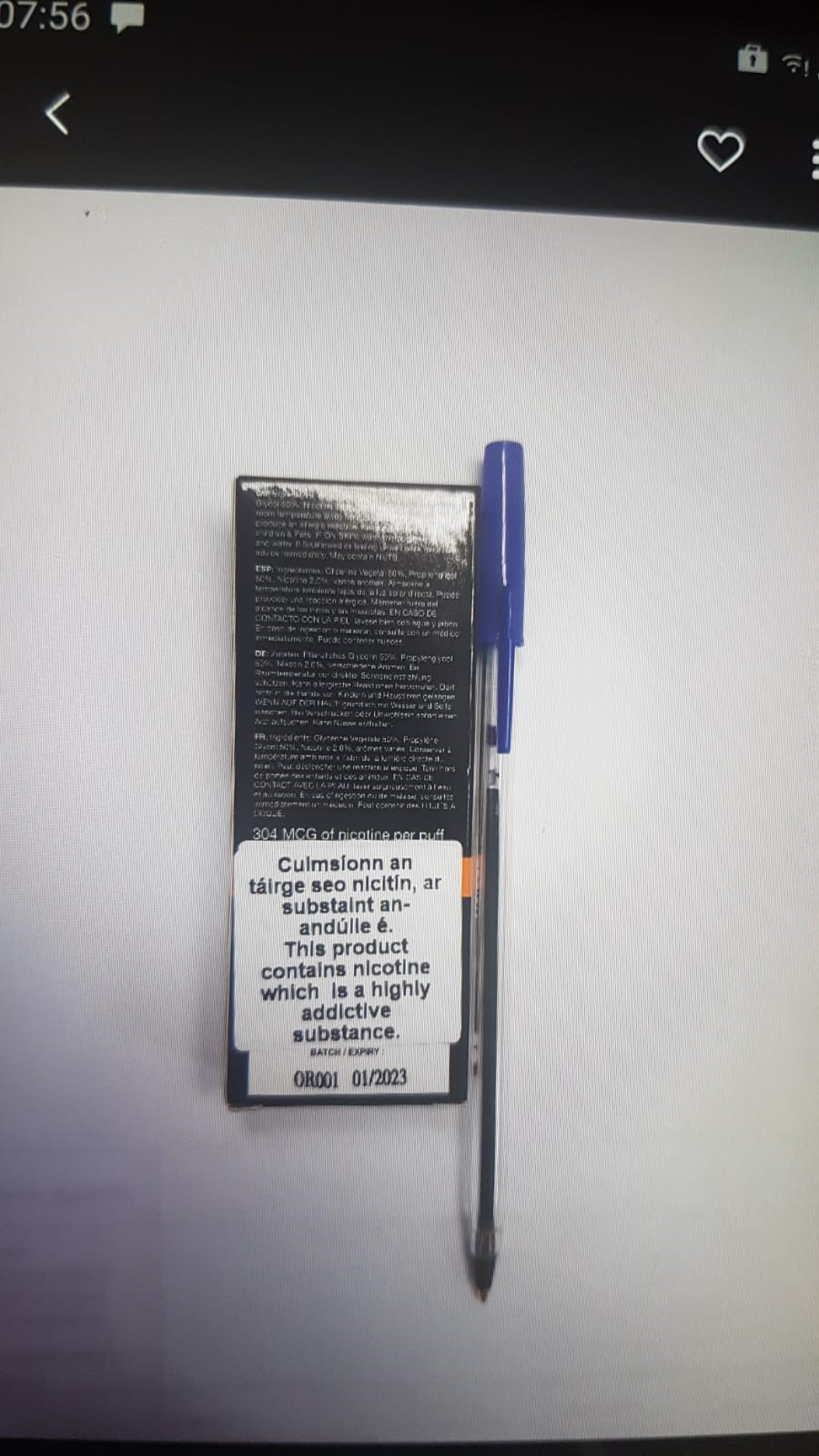 Official image of Single-use electronic cigarette ; Frumist ; Enclosed pod system published by OECD