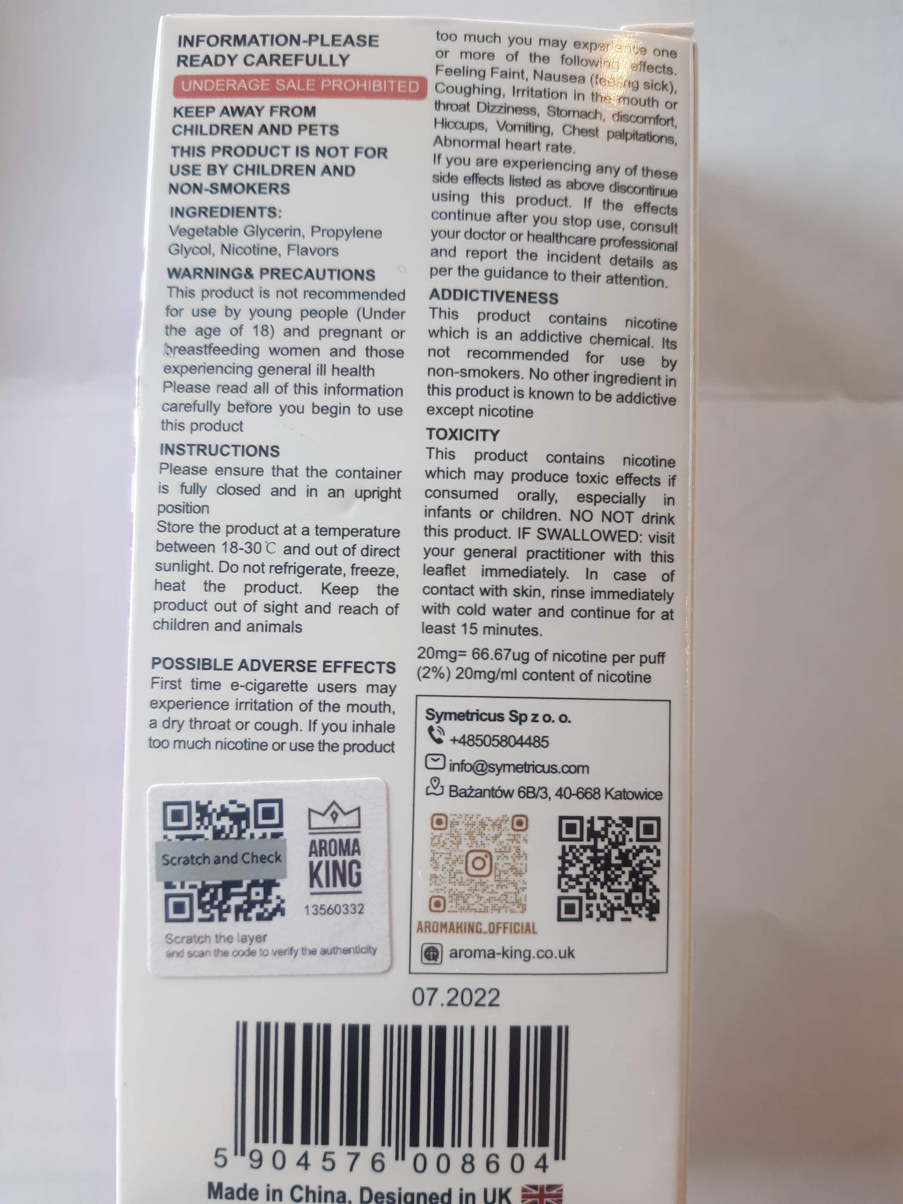 Official image of Disposable electronic cigarette ; Aroma King ; Aroma King AK5500 published by OECD 2
