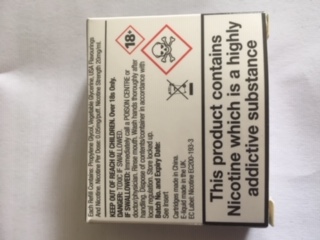 Official image of Nicotine containing liquid cartridges ; Cart Co USA ; Cart Co published by OECD 2