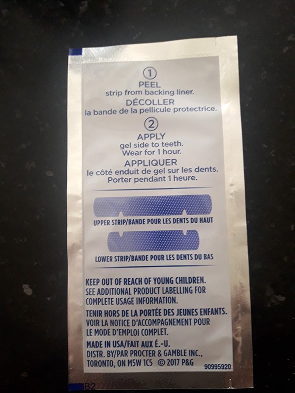 Official image of Teeth Whitening Strips ; Crest 3D White ; Whitestrips published by OECD 2