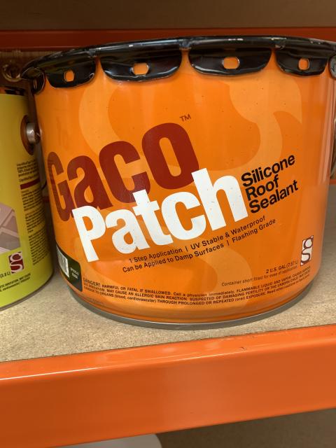 Official image of Silicone roof sealant ; Gaco ; GacoPatch silicone roof sealant published by OECD