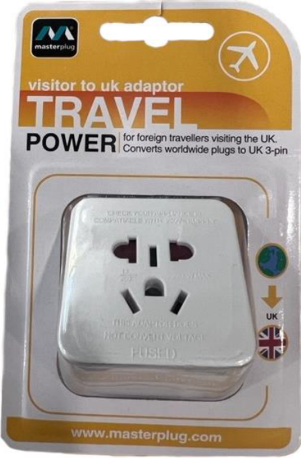 Official image of Travel adaptor ; Masterplug ; Visitor to UK Adaptor Travel Power published by OECD