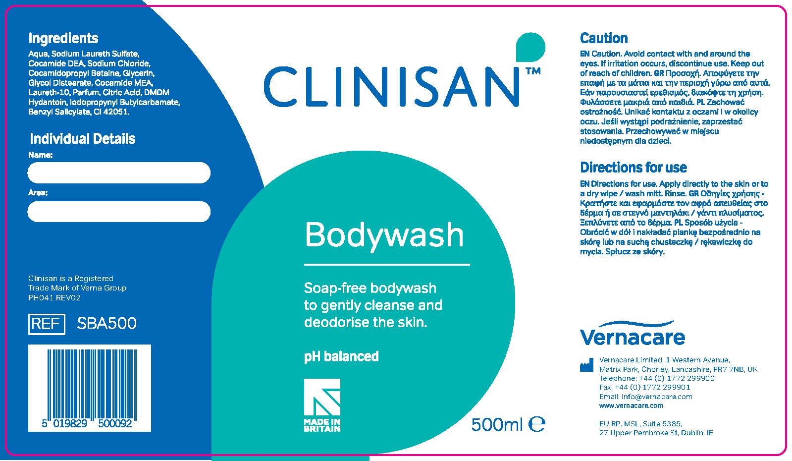 Official image of Bodywash ; Clinisan ; Clinisan Bodywash published by OECD 2
