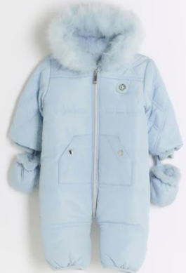 Official image of Children's snowsuit ; River Island ; River Island Baby Boys Blue Quilted Snowsuit published by OECD