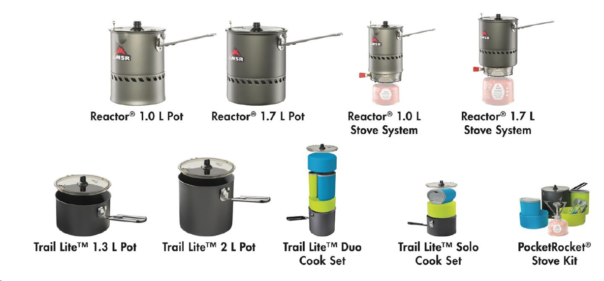 Official image of Camping cooking pot ; MSR ; MSR Trail Lite, Reactor and Pocket Rocket Camping Cooking Pots published by OECD 10